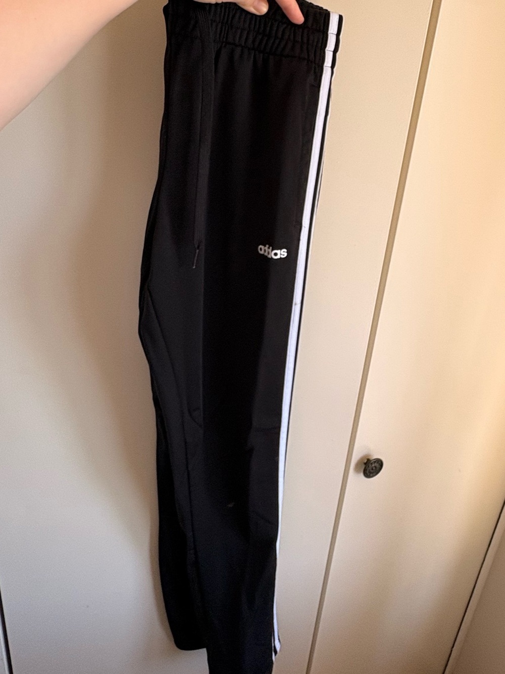 adidas Black Joggers with White Side Stripes